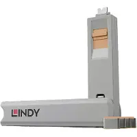 Lindy Sleutel voor USB-C-poort - Schloss für USB-C-Port - orange Set van 4 stuks Oranje Sleutelslot Incl. 1 sleutel 40428