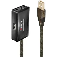 Lindy 42635 USB-kabel USB 2.0 USB-A stekker, USB-A bus, USB-A bus, USB-A bus, USB-A bus 10.00 m Grijs