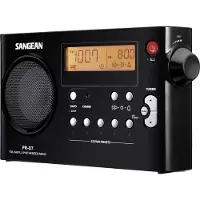 Sangean PR-D7 Transistorradio VHF (FM), Middengolf FM Wekfunctie Zwart