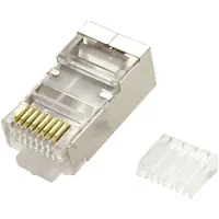 Value RJ45 krimp connectoren (STP) voor CAT6/6a netwerkkabel (vast/flexibel) - 100 stuks (2-delig)