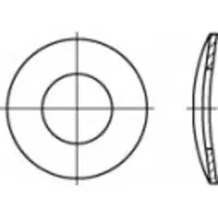 Toolcraft 1060514 Veerschijf Binnendiameter: 15 mm DIN 137 RVS A4 250 stuk(s)