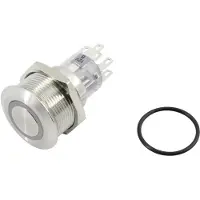 TRU COMPONENTS 1602505 TC-GQ22-A-22ZE/B/12V/S203 Drukschakelaar 2x uit/aan Continu Blauw 1 stuk(s)