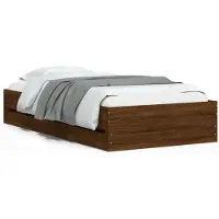 vidaXL Bedframe met lades bewerkt hout bruin eikenkleur 90x200 cm