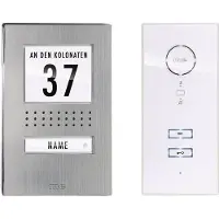 M-E Modern-Electronics ADV 111 WW Audio Vistadoor Complete set voor Deurintercom Kabelgebonden Eengezinswoning RVS, Wit