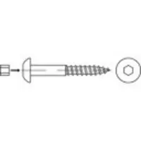Toolcraft 159341 Bolkop houtschroeven 8 mm 80 mm Binnenzeskant (inbus) Staal Galvanisch verzinkt 50 stuk(s)