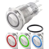 TRU COMPONENTS TC-7494632 TC-LAS1-AGQ-11ZE/42RGB/ Vandalismebestendige drukschakelaar 250 V/AC 3 A 1x uit/aan Continu Rood, Groen, Blauw, RGB IP65 1 stuk(s)