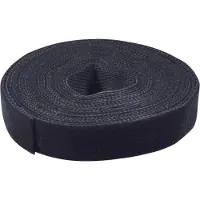 Value Klittenband op rol, 10mm, zwart, 25 m