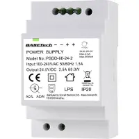 Basetech BT-2250321 Netvoeding voor montage op DIN-rail, 24 V, 2.5 A, 60 W. Aantal uitgangen: 2. Inhoud: 1 stuk.