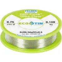 FELDER ISO-Core Ultra Clear SAC305 Soldeertin Spoel Sn96,5Ag3Cu0,5 0.100 kg 0.75 mm