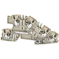 Weidmuller installatie-verdeelklem, PUSH IN, donkerbeige, 2,5 mm², 24A, 250V, 1 stuk.