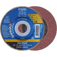 PFERD TOOLS 67648115 PFF 115 A 80 PSF STEELOX Lamellenschijf Diameter 115 mm Boordiameter 22.23 mm Korrelgrootte (num) 80 RVS, Staal 10 stuk(s)
