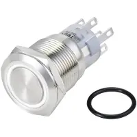 TRU COMPONENTS TC-10090988 LAS1-AGQ-22ZE/W/24V/S Vandalismebestendige druktoets 250 V/AC 3 A 2x aan/aan Continu Wit IP65 1 stuk(s)
