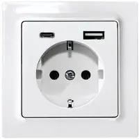 Eltako geaarde stekkerdoos DSS55E+USBA+C-wg, zuiverwit, glanzend