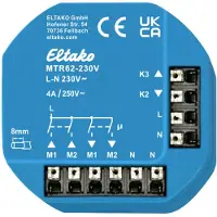 Eltako MTR62-230V Uitschakelrelais Nominale spanning: 230 V Schakelstroom (max.): 4 A 4x NO Piece 1 stuk(s)