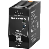 Weidmuller voeding, 24V DC, PRO BAS, 90W, 24V, 3.8A, artikelnummer 2838430000