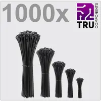 TRU COMPONENTS TC-12888560 T24CA072 Kabelbinder 3.6 mm Zwart UV-gestabiliseerd 1000 stuk(s)