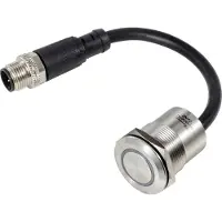 TRU COMPONENTS TC-12835304 TC-PS223P10YSSR12T M12 MALE CONNECTOR Piëzotoets 24 V 0.2 A 1x uit/(aan) Moment Rood (Ø) 28.5 mm 1 stuk(s)