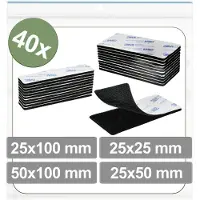 Quadrios 25CA665 Klittenband punten Om vast te plakken Haak- en lusdeel (l x b) 50 mm x 100 mm Zwart 40 stuk(s)