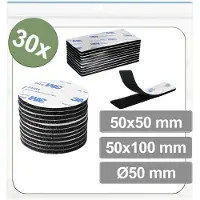 Quadrios 25CA668 Klittenband punten Om vast te plakken Haak- en lusdeel (Ø x l) 50 mm x 50 mm Zwart 30 stuk(s)