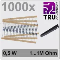 TRU COMPONENTS TC-12888480 T22P083 Metaalfilmweerstand assortiment Axiaal bedraad 0411 0.5 W 1 % 1000 stuk(s)
