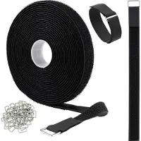 Quadrios 25CA576 Klittenband Om te bundelen Haak- en lusdeel (l x b) 10 m x 20 mm Zwart 10 m
