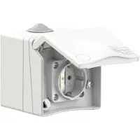 Pce AP-stopcontact met SSD, type AP, 16A, 2 polen + aarde (8630V, RAL 9016)