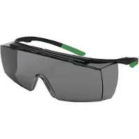 Uvex super f OTG 9169543 Veiligheidsbril Incl. UV-bescherming Zwart, Groen EN 166-1, EN 169 DIN 166-1, DIN 169
