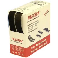 FASTECH B20-SKL999905 Klittenband Om vast te plakken Hotmelt Haak- en lusdeel (l x b) 5000 mm x 20 mm Zwart 5 m