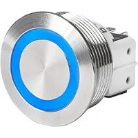 Schurter 3-145-465 Druktoets 250 V/AC 5 A Moment Blauw (Ø) 19 mm IP40 1 stuk(s)
