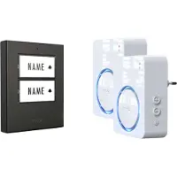 M-E Modern-Electronics 100152 Complete set voor Draadloze deurbel Verlicht, Reageert op deurbel, Met bewegingsmelder, Met naambord