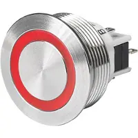 Schurter 3-145-608 Druktoets 250 V/AC 5 A Rood (Ø) 30 mm IP40 1 stuk(s)