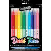 Ooly - Dual Tone - Double-ended brush marker - 12 Dubbelzijdige penseel stiften