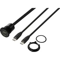 TRU COMPONENTS TC-13376320 USB-C (3.1) 2x bus/stekker, 1 m kabel, zwart 1 stuk(s)