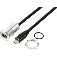 TRU COMPONENTS TC-13376324 USB-C (3.1) bus/stekker 1 m kabel zilver 1 stuk(s)
