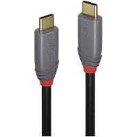 Lindy 36900 USB-kabel USB 3.2 Gen2x2 USB-C stekker, USB-C stekker 0.50 m Zwart, Grijs Vergulde steekcontacten