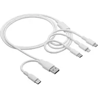 Akyga AK-USB-52 USB-kabel USB-C stekker, USB-A stekker, Apple Lightning stekker, USB-micro-B stekker 1.20 m Wit