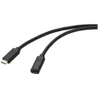 Renkforce RF-4755222 USB-kabel USB 3.2 Gen2 USB-C stekker, USB-C bus 2.00 m Zwart PVC-mantel