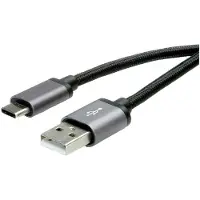 Roline Premium USB-C naar USB-A snellaadkabel - USB2.0 - tot 3A / zwart - 3 meter