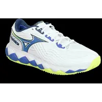 Mizuno Unisex Wave Enforce Tour 2 CC White/Dazzling Blue/Lightning Yellow-Schoenmaat 46