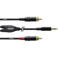 Cordial 1.5 m REAN 3,5 mm connector/ 2 x RCA Y-kabel