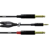 Cordial 1,5 m REAN Connector 3,5 mm/ 2 x 6,3 mm Klinke Y-Kabel
