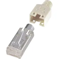 Renkforce H9540.1-10 RJ45-connector, afgeschermd CAT5e Stekker, recht Aantal polen: 8P8C Beige 10 stuk(s)