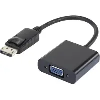 Renkforce RF-4212174 DisplayPort / VGA Adapter [1x DisplayPort stekker - 1x VGA-bus] Zwart Vergulde steekcontacten 12.00 cm