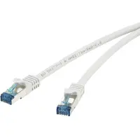 Renkforce RF-4145295 RJ45 Netwerkkabel, patchkabel CAT 6A S/FTP 15.00 m Grijs Snagless, Vlambestendig 1 stuk(s)