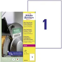 Avery-Zweckform L7917-40 Folie-etiketten 210 x 297 mm Polyethyleen folie Wit 40 stuk(s) Permanent hechtend Laser (kleur), Laser (zwart/wit), Kopiëren (kleur),