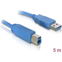 DeLOCK USB-A naar USB-B kabel - USB3.0 - tot 2A / blauw - 5 meter