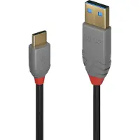 Lindy 36886 USB-kabel USB 2.0 USB-A stekker, USB-C stekker 1.00 m Zwart