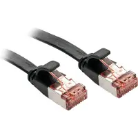Lindy Cat.6 U/FTP Flachband-Patchkabel. schwarz. 10m