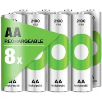 GP NiMH-accu RECYKO AA (Mignon), 2.100 mAh, 1,2 Volt