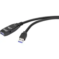 Renkforce RF-4598344 USB-kabel USB 3.2 Gen1 USB-A stekker, USB-A bus 5.00 m Zwart